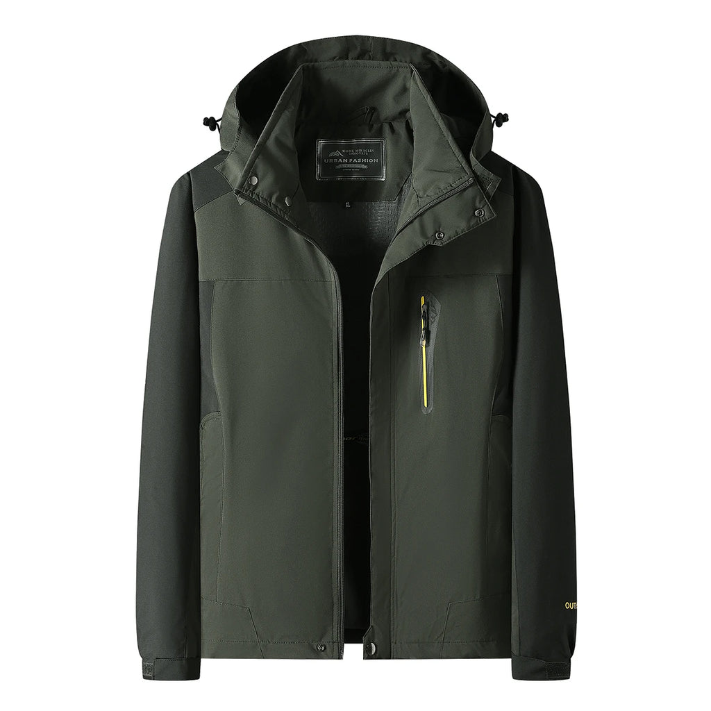 Men’s Waterproof Hiking Jacket Large Size Windproof Outdoor Windbreaker for Camping Hunting Running Trekking Fishing