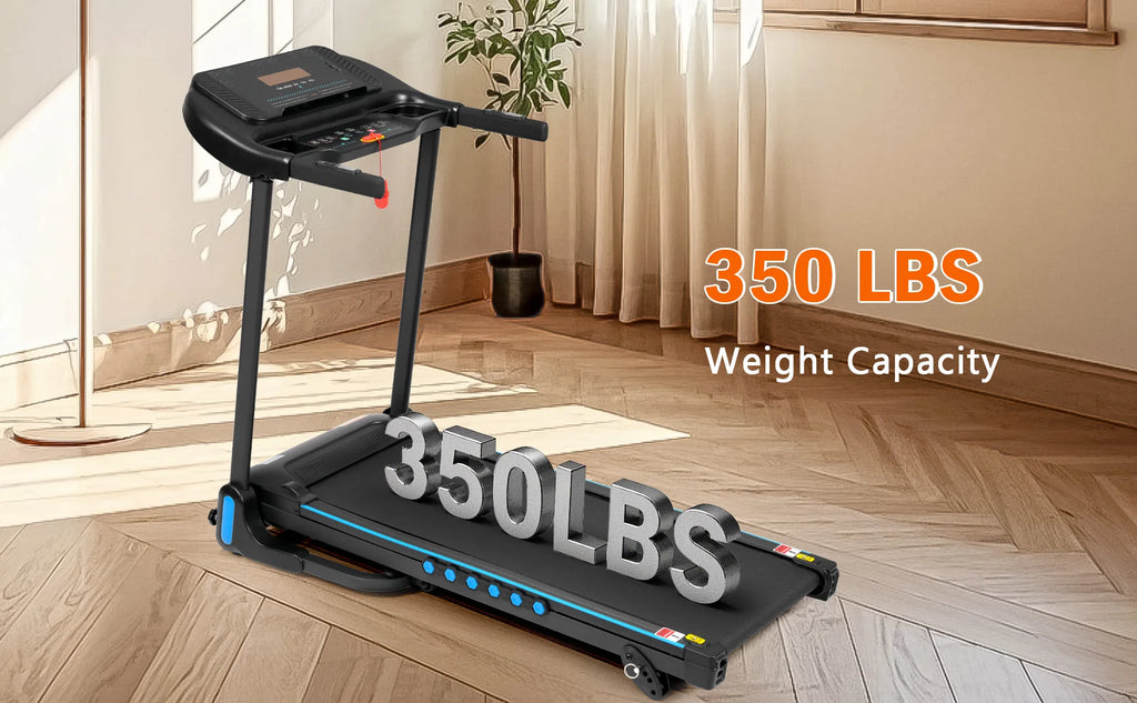 Incline Treadmill for Running and Walking 3.0 HP with 350 lb Capacity Hydraulic Auto Folding Type C and USB Charging up to 10MPH plus Bluetooth Speaker