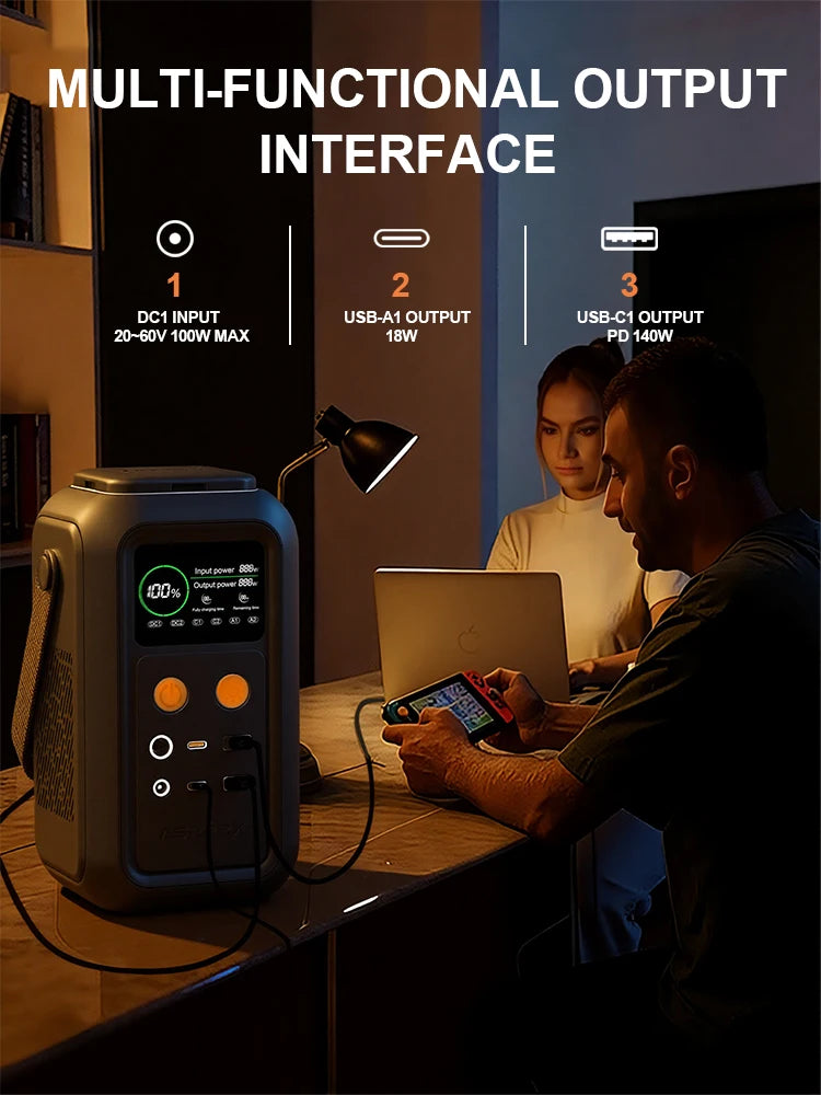200W Power Station Camping 192Wh Lifepo4 Power Bank 60000mAh Portable Charger Battery Emergency Power USB Type C Port
