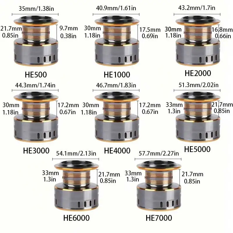 Two‑Hand Rotating Fishing Reel HE1000–7000 Series, 5.2:1 Gear Ratio, 22.05 lb Drag, Smooth Aluminum Alloy Body, Left/Right Hand Convertible, Suitable for Freshwater and Saltwater