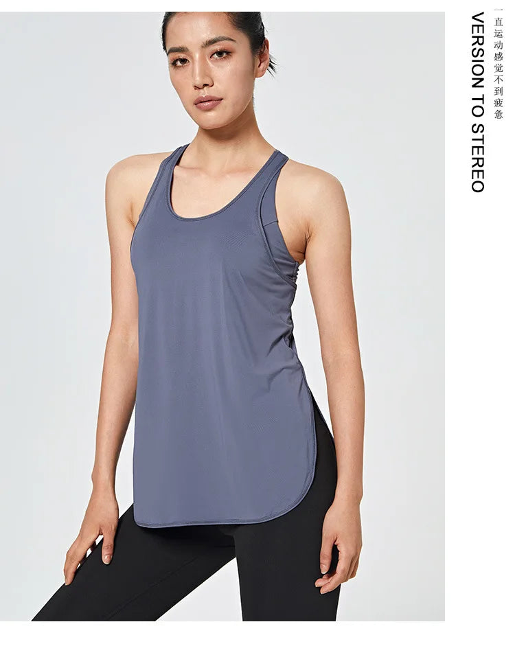Fitness Yoga Gym Women Tank Crop Top with Bra Sleeveless Shirt Vest Running Quick Dry Sportswear One Piece Workout Clothing