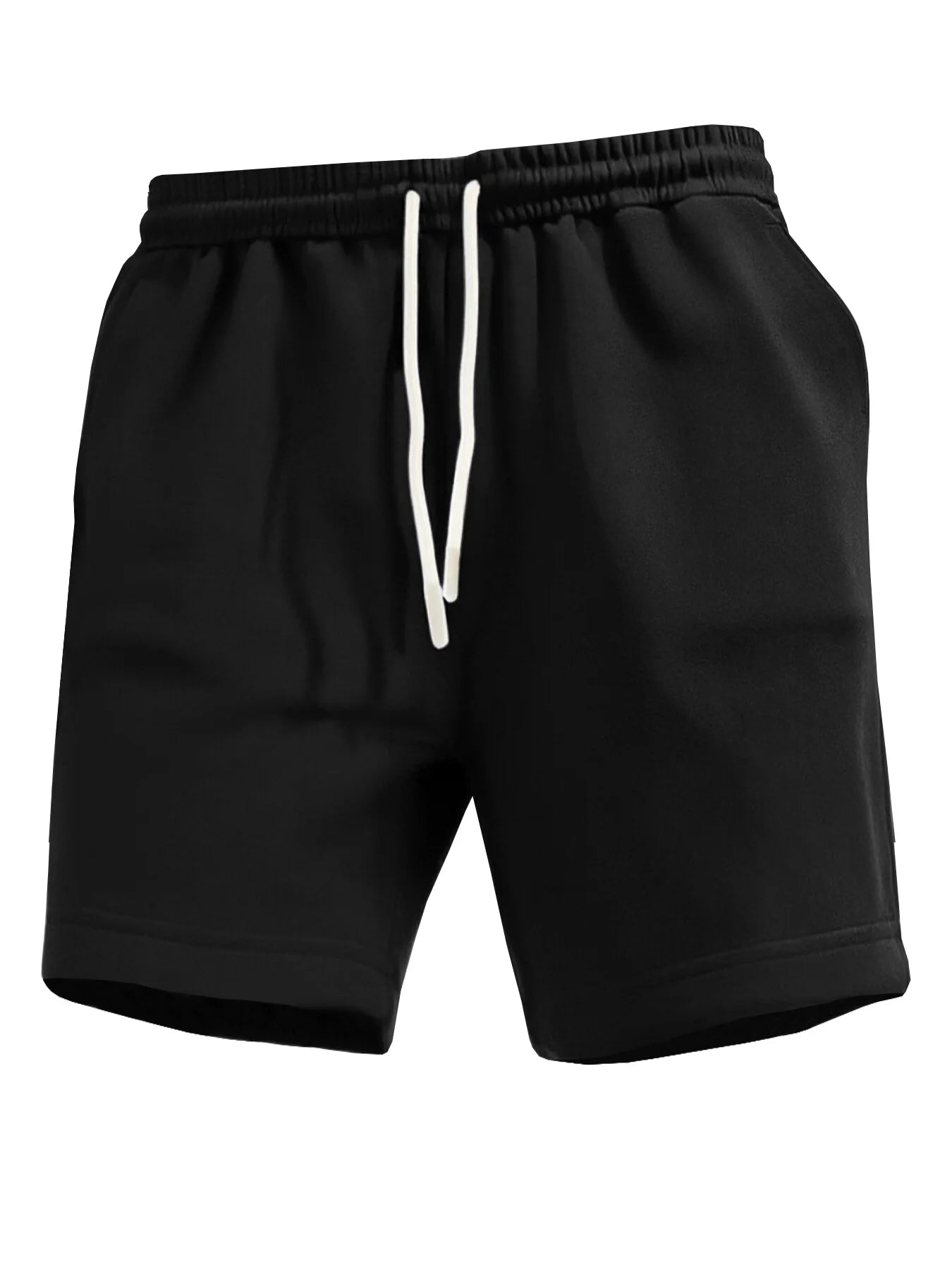 3‑Piece Men’s Shorts Summer Solid Color Drawstring Waist Regular Comfortable Breathable Training Shorts Casual Sports Shorts for Outdoor Running Cycling Fitness Mountaineering