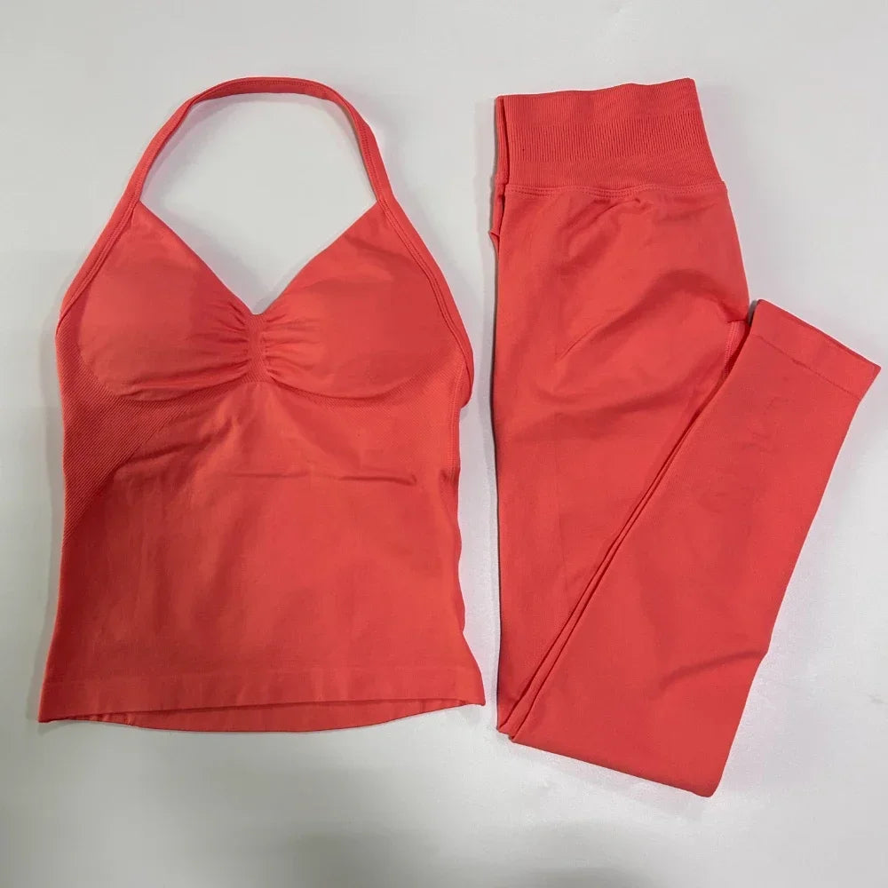 Womens Tank Tops & High Waist Scrunch Yoga Leggings