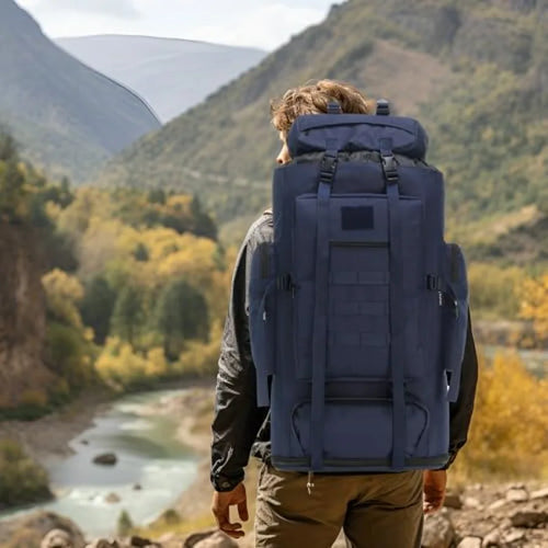 100L Hiking Camping Backpack MOLLE Rucksack Waterproof Daypack