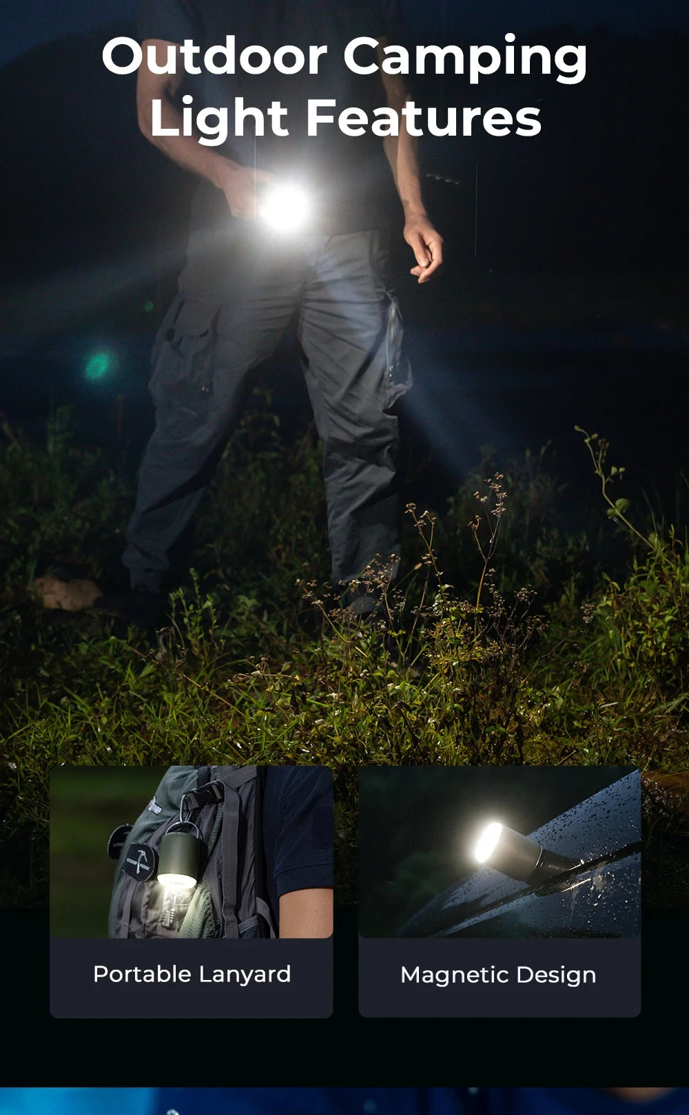 Air Pump with Camping Lantern for Inflatable Air Mattress/Sleeping Pads