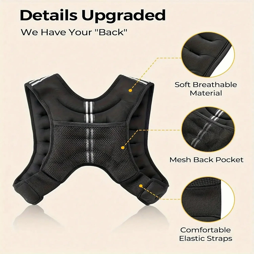 Cooling Breathable Weighted Vest for Men Women 5kg Load Design for Walking Fitness Daily Cardio Training