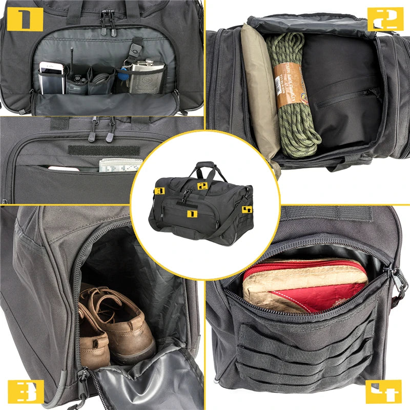 50L Waterproof Gym Bag Men Sports Travel Bag Military Tactical Duffle Outdoor Fitness Training Bag