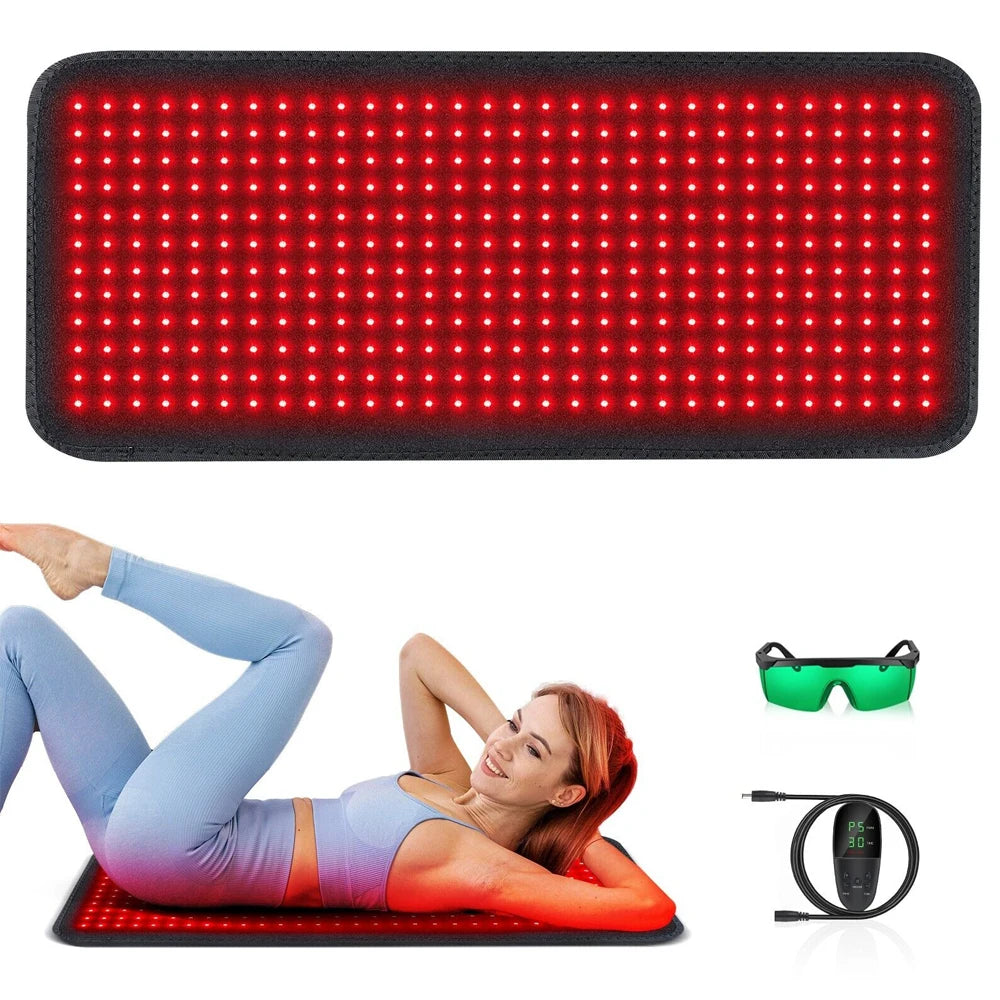 Red Light Therapy Pad with Infrared LED Heat for Back Waist Knee and Joint Pain Relief