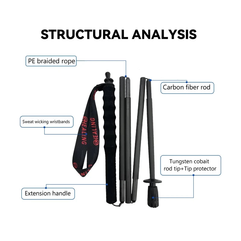 2PC Carbon Fiber Trekking Poles 115g Ultra Light Foldable Hiking and Camping Walking Canes for Travel Outdoor Gear