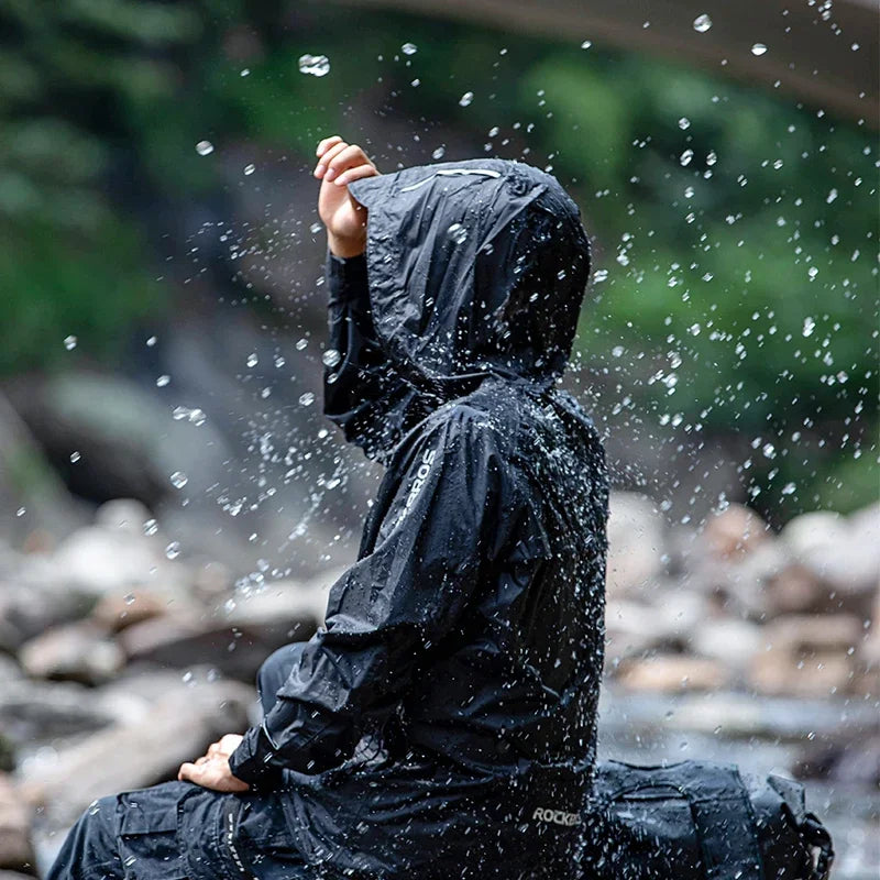 Cycling Raincoat Outdoor Rain Jacket Men Breathable Reflective Hooded Waterproof Windbreaker
