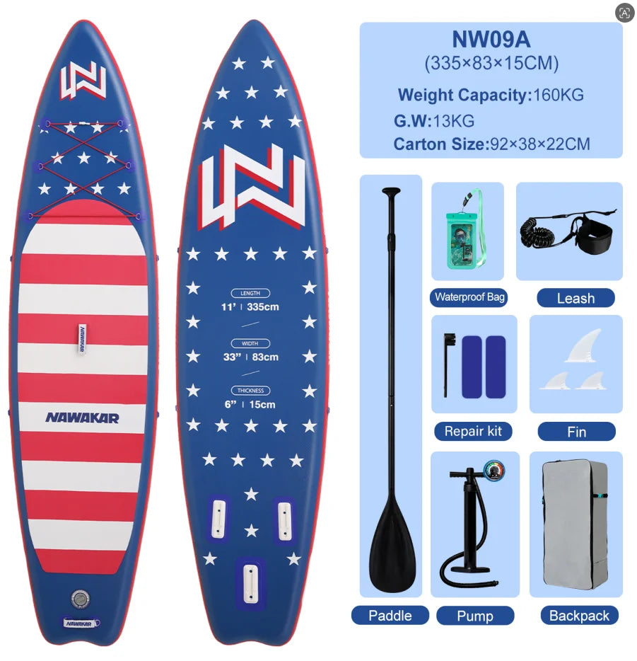 Inflatable Surfboard for Men and Women, Portable Reinforced Paddle Board for Sea Surfing and Lure Fishing