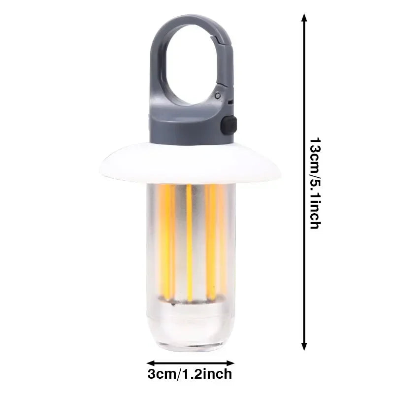 Camping Light Lightweight Handheld Torch 5 Lighting Modes Rechargeable Tent Lamp for Patio Climbing with 8 Light Filaments