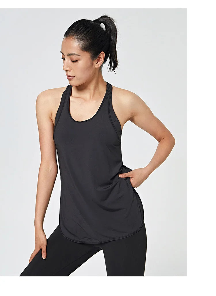 Fitness Yoga Gym Women Tank Crop Top with Bra Sleeveless Shirt Vest Running Quick Dry Sportswear One Piece Workout Clothing