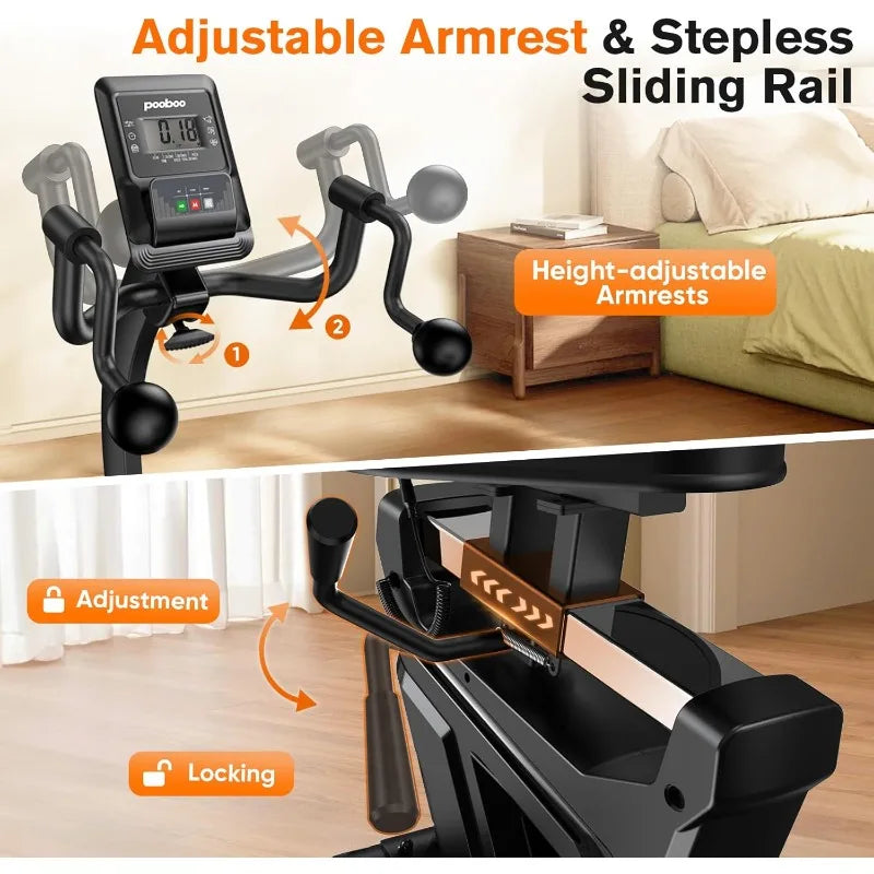 Recumbent Exercise Bike for Home Use Stationary Bike with Arm Exerciser Magnetic Recumbent Bike with Ergonomic Seat