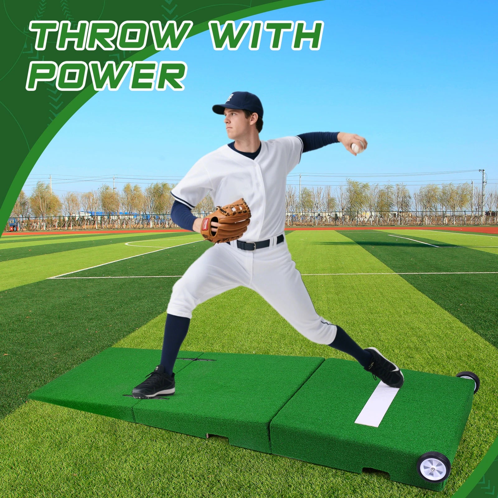 Professional Portable Pitching Mound — Foldable 88×28×6 in Training Set with Carry Handle