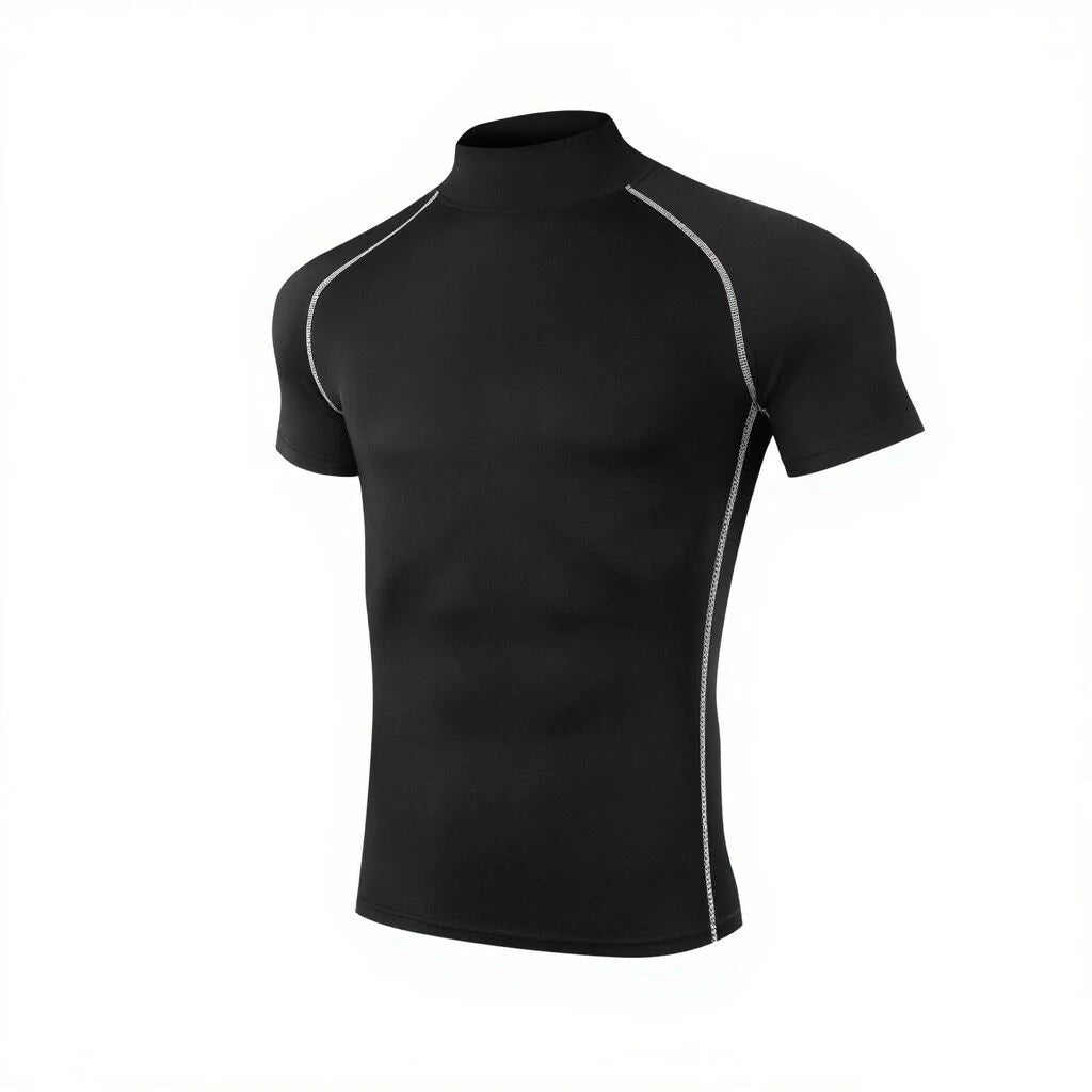 Mens Compression T Shirt Quick Dry Short Sleeve Workout Top for Gym Running and Bodybuilding
