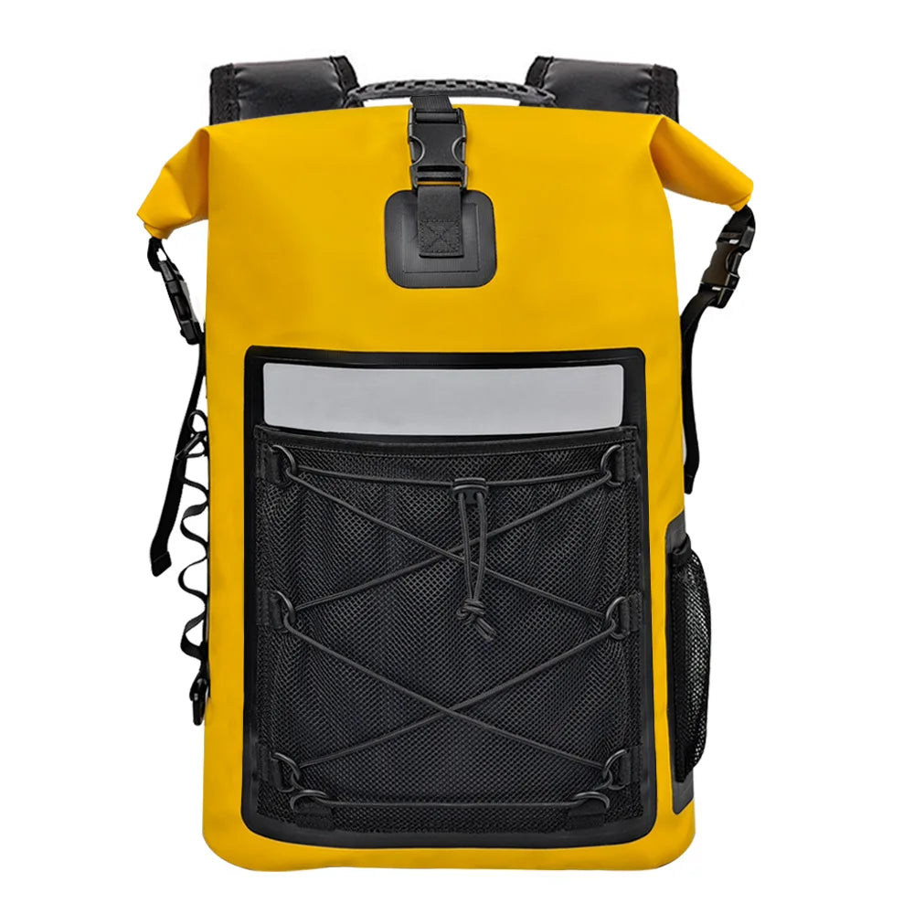 35L Waterproof Dry Bag Backpack Roll Top Bag Pocket for Outdoor Water Sports Beach Camping