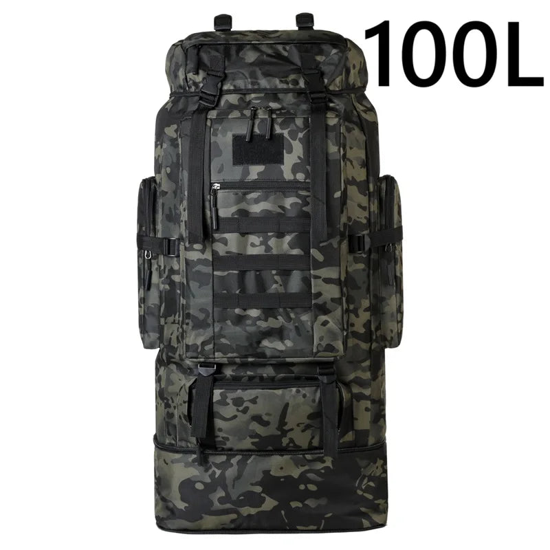 Large 80L 100L Mountaineering Backpack for Hiking Camping Travel and Tactical Outdoor Use