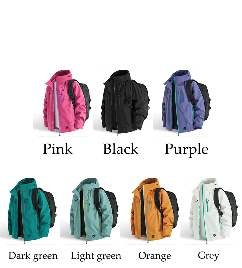 Unisex Waterproof Hiking Jacket Outdoor Hooded Windbreaker for Camping Fishing and Climbing