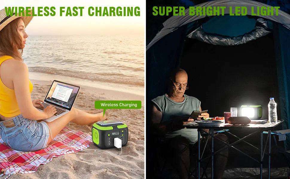 600W 300W 200W 120W Portable Power Station 110V AC Outlets Solar Generator Energy Storage Power Bank for Camping Travel RV Home