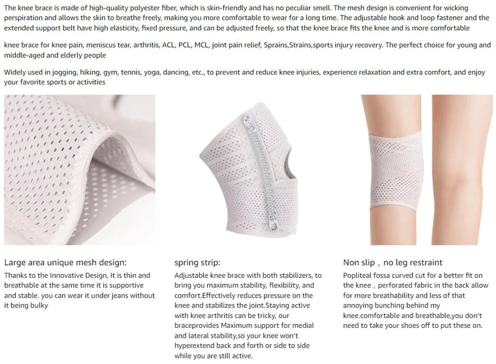 Adjustable Knee Brace with Side Stabilizers