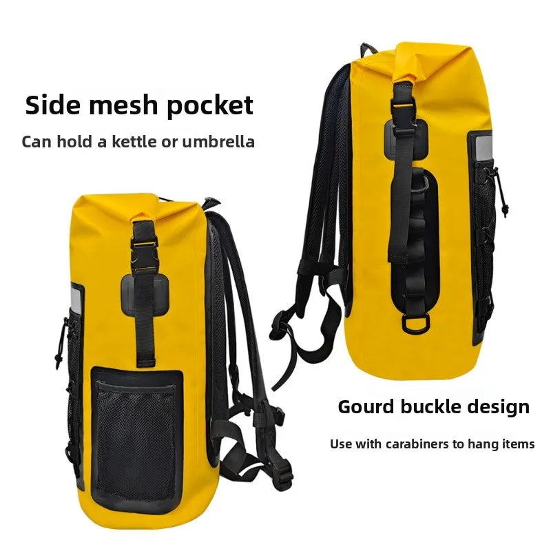 35L Waterproof Dry Bag Backpack Roll Top Bag Pocket for Outdoor Water Sports Beach Camping