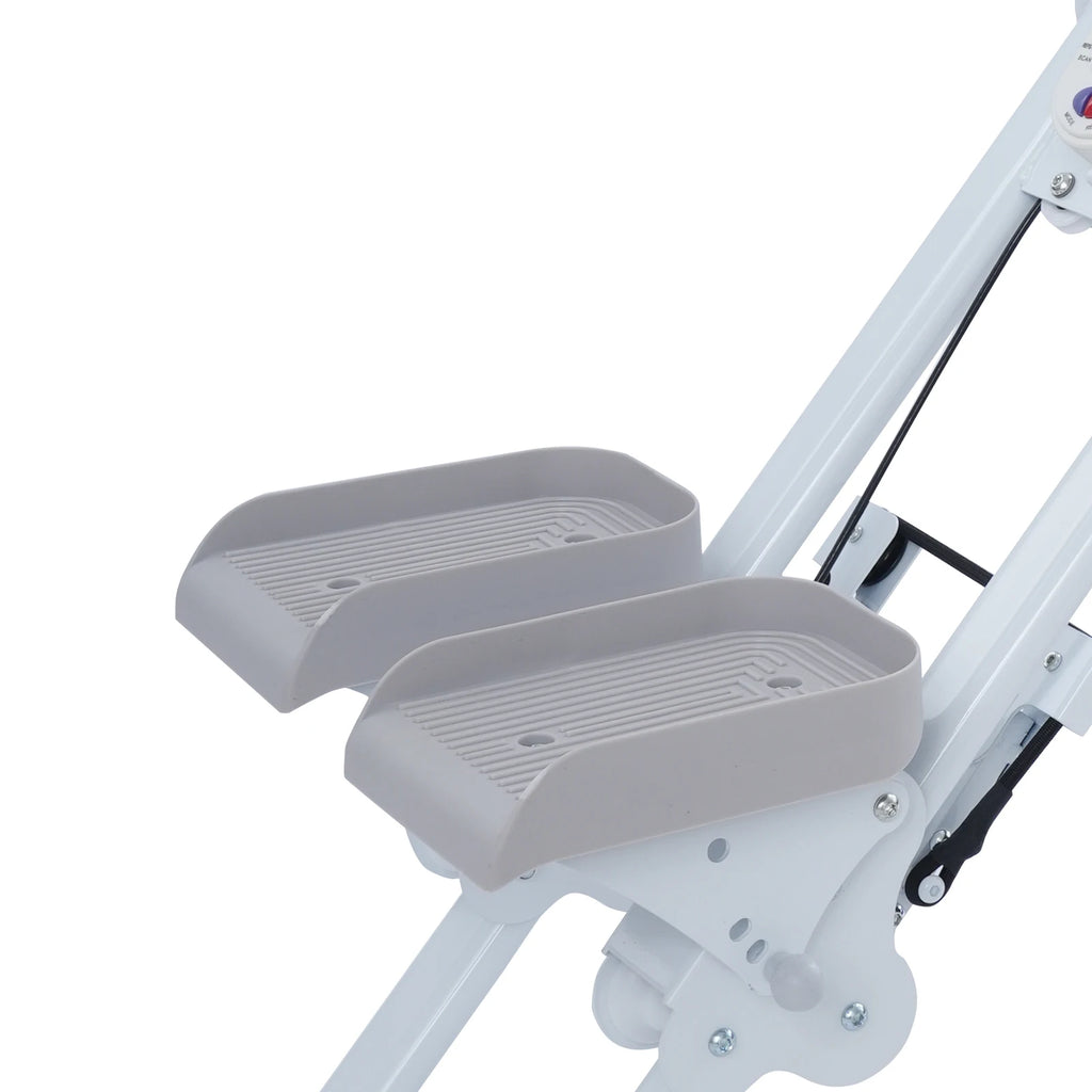 Stair Stepper Folding Step Machine with Handle Low Impact Climber 3 Level Adjustable Pedals and Resistance Bands for Home Gym Cardio Workout