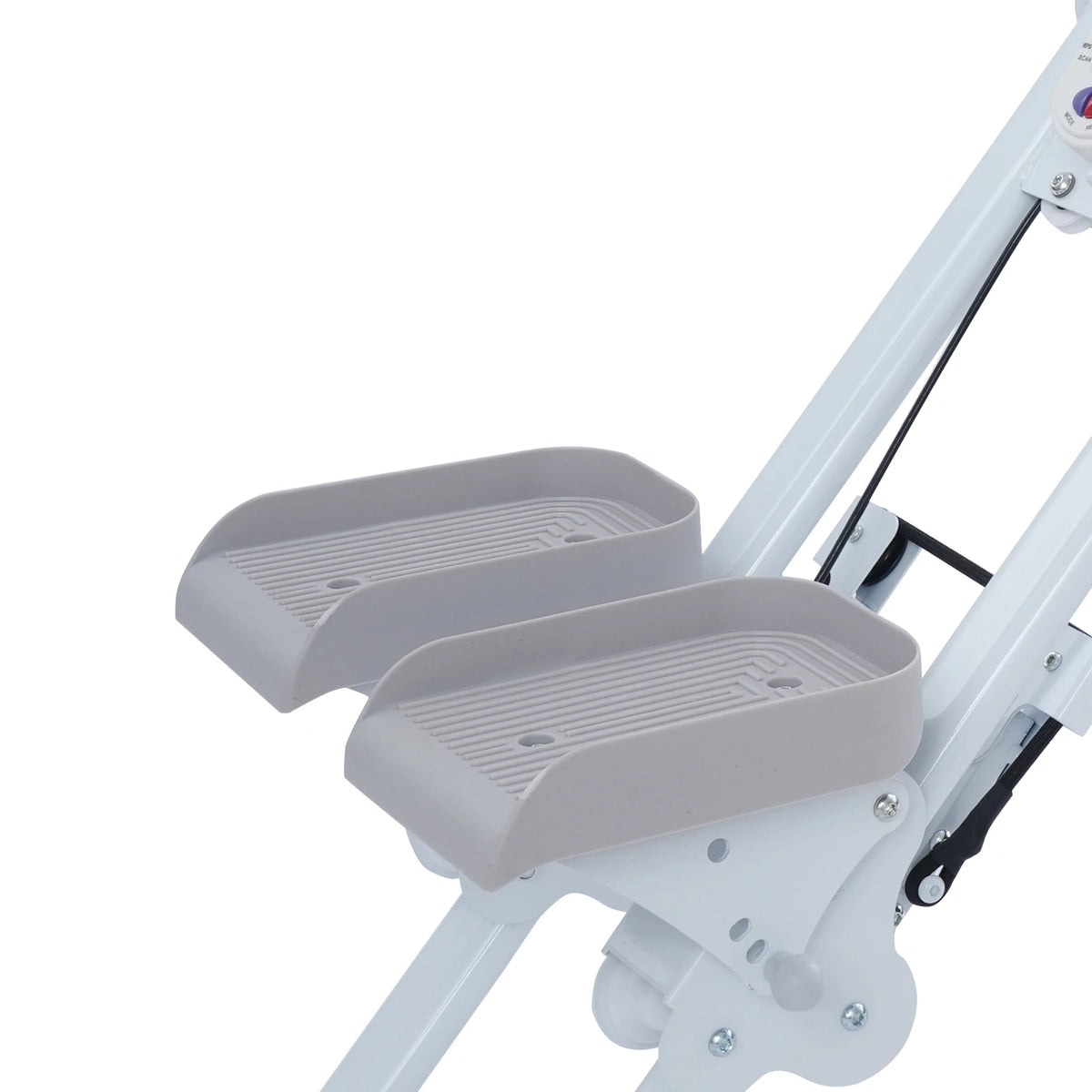 Stair Stepper Folding Step Machine with Handle Low Impact Climber 3 Level Adjustable Pedals and Resistance Bands for Home Gym Cardio Workout