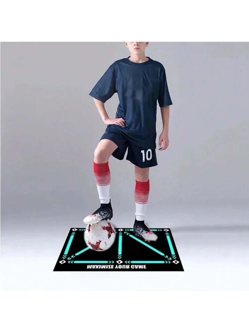 Soccer Ball Control Training Mat Stable Silent Rubber Base Digital Guidance Design Improve Ball Sense Daily Training
