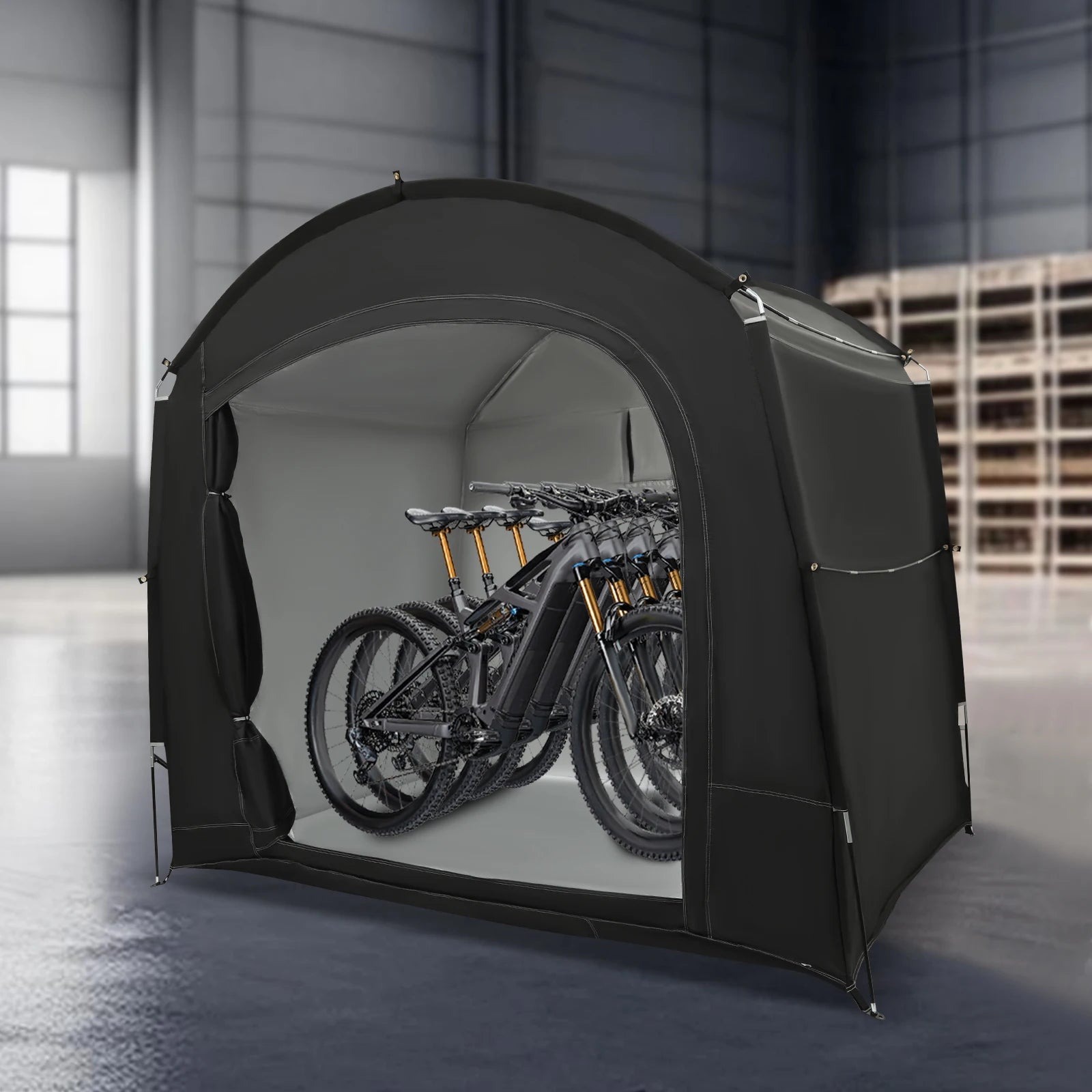 Bike Storage Shed for 1 to 4 Bikes Portable Waterproof Bicycle Shelter Tent 220x150x185cm 210D Oxford Cloth Foldable Sunshade Cover