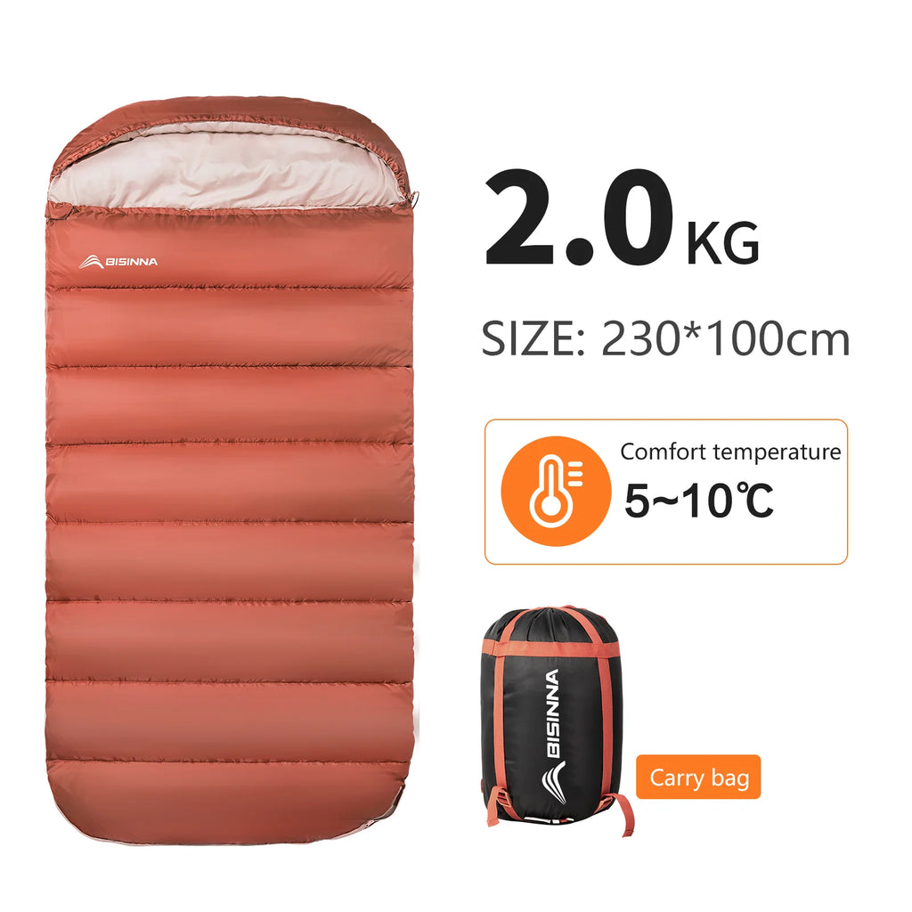 Large Camping Sleeping Bag Lightweight 3 Season Loose Widen Bag Long Size for Adult Rest Hiking Fishing