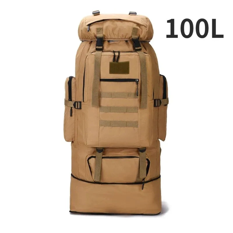 Large 80L 100L Mountaineering Backpack for Hiking Camping Travel and Tactical Outdoor Use