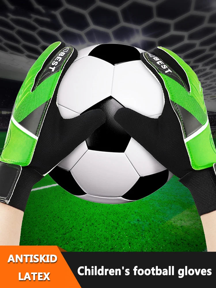 Latex PU Breathable Goalkeeper Gloves with Finger Protection for Football