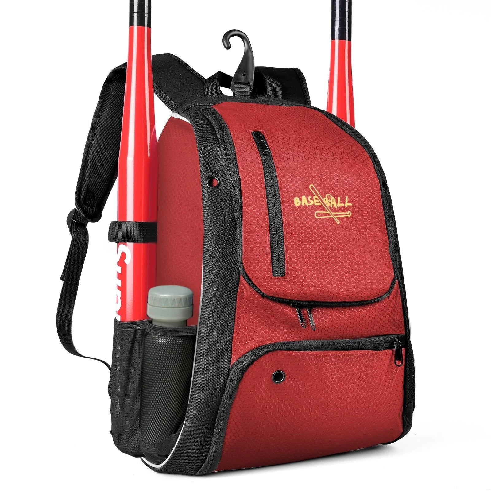 Baseball Bag Softball Bag Waterproof Backpack Shoulder Sport Bag for Youth Boys Girls Adults with Fence Hook Ball Bat Batting Glove Gear