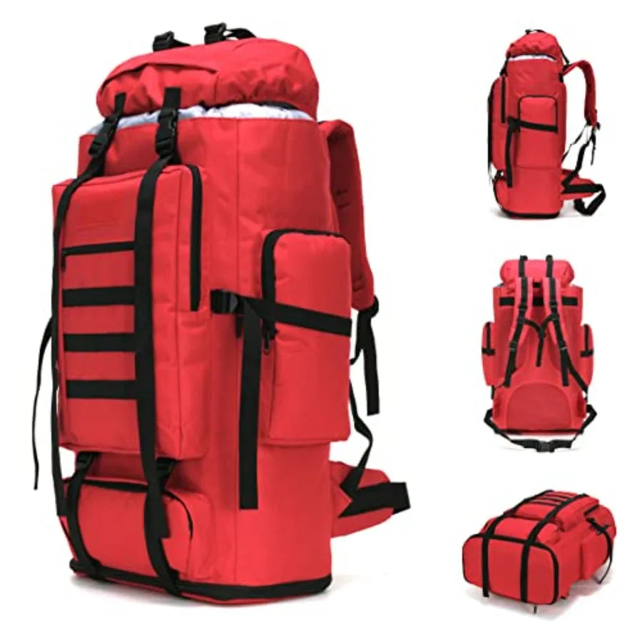 100L Hiking Camping Backpack MOLLE Rucksack Waterproof Daypack