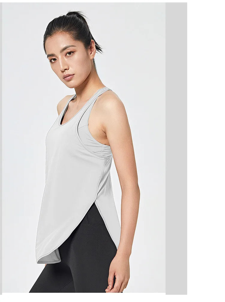 Fitness Yoga Gym Women Tank Crop Top with Bra Sleeveless Shirt Vest Running Quick Dry Sportswear One Piece Workout Clothing