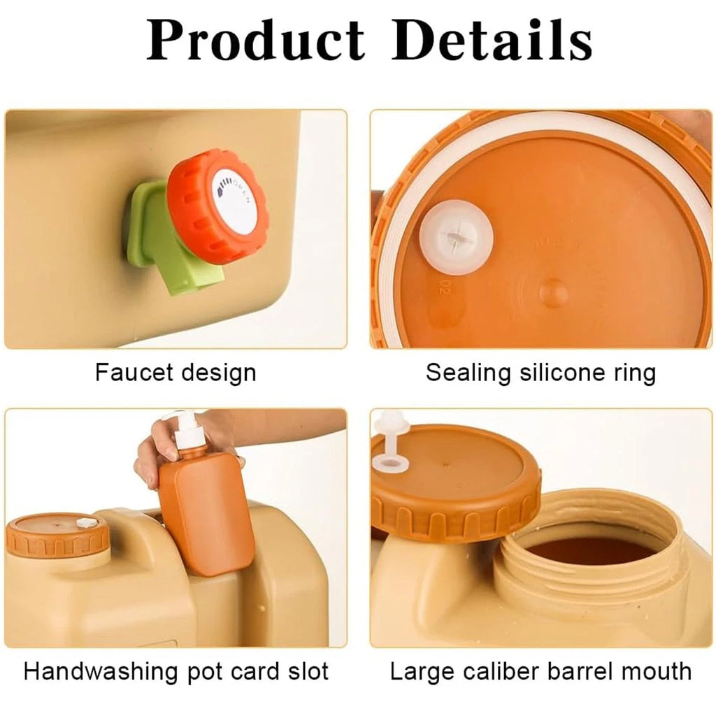 20L Emergency Water Container Large Capacity Portable Camping Water Bag with Spigot for Outdoor Hiking and Picnics