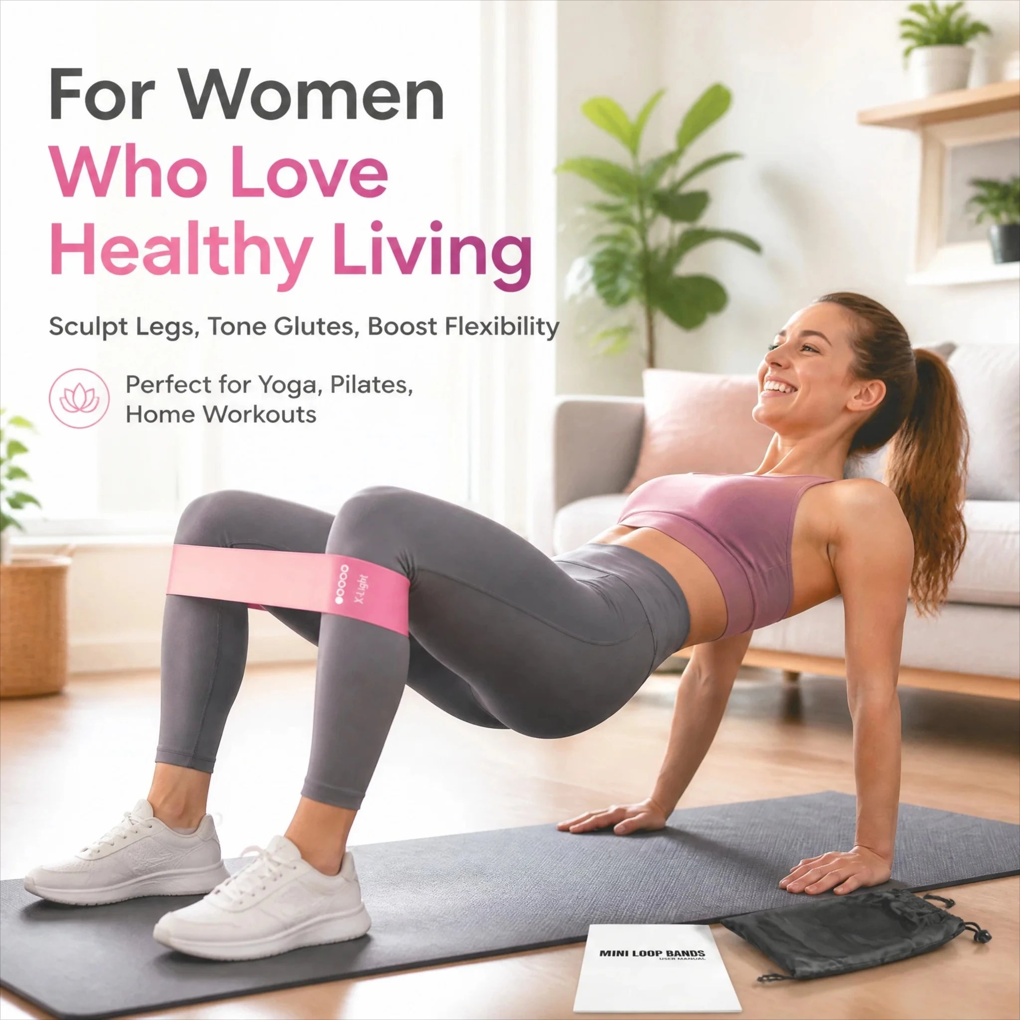 Resistance Bands Set Home Workout Essential Full‑Body Training Portable Fitness Bands with 5 Levels Carry Bag and Workout Guide