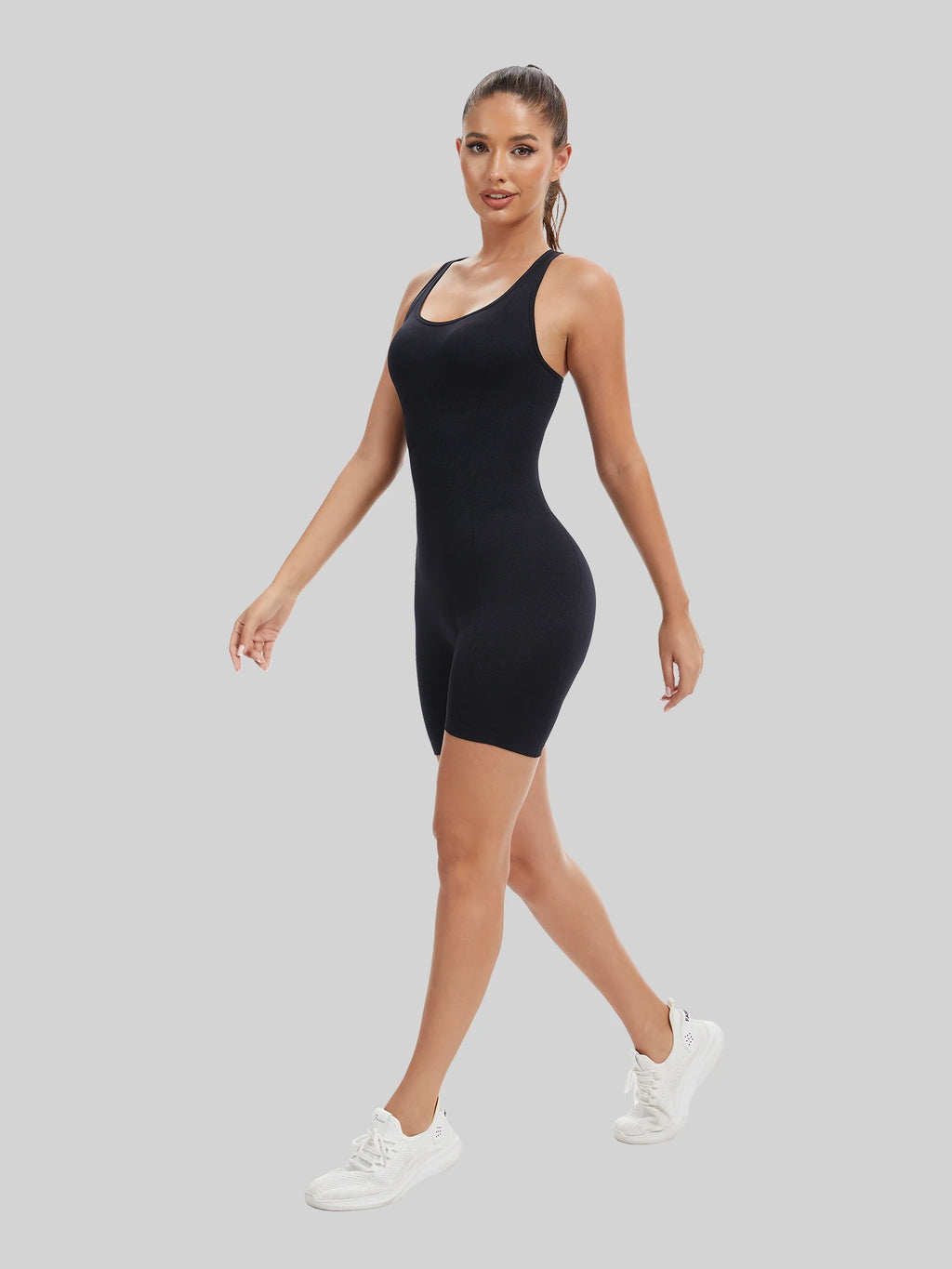 Knit Booty Lifting Bodysuit – Quick‑Dry Running & Yoga Outfit, Sport Pilates Activewear for Fashion Street Style & Daily Wear