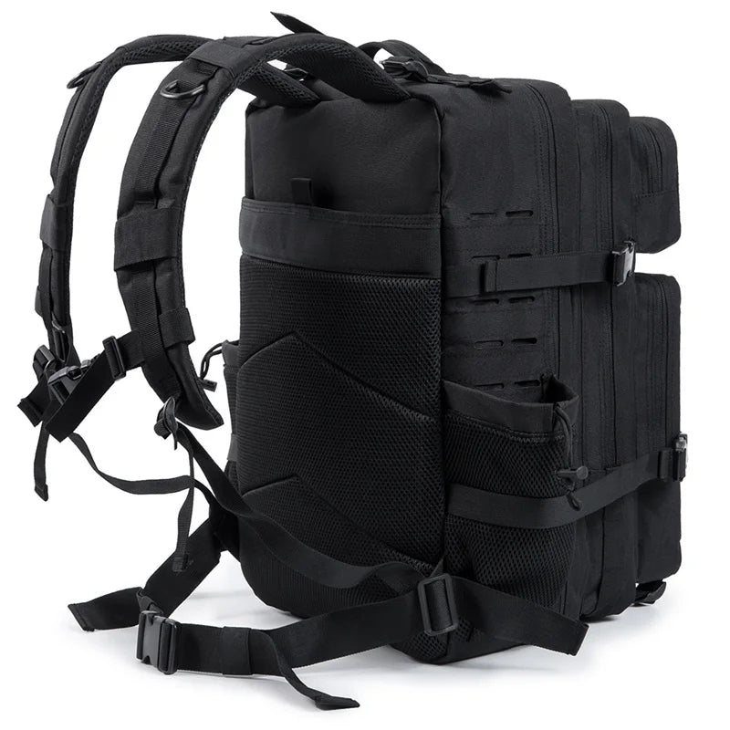 45L Tactical Backpack Survival Bag Hunting MOLLE Backpack Gym Men EDC Outdoor Hiking Rucksack with Bottle Holder