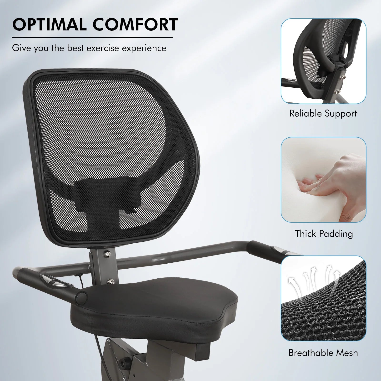Recumbent Exercise Bike for Home Stationary Bike Quiet 8 Level Resistance with Large Comfortable Seat and Heart Rate Handles