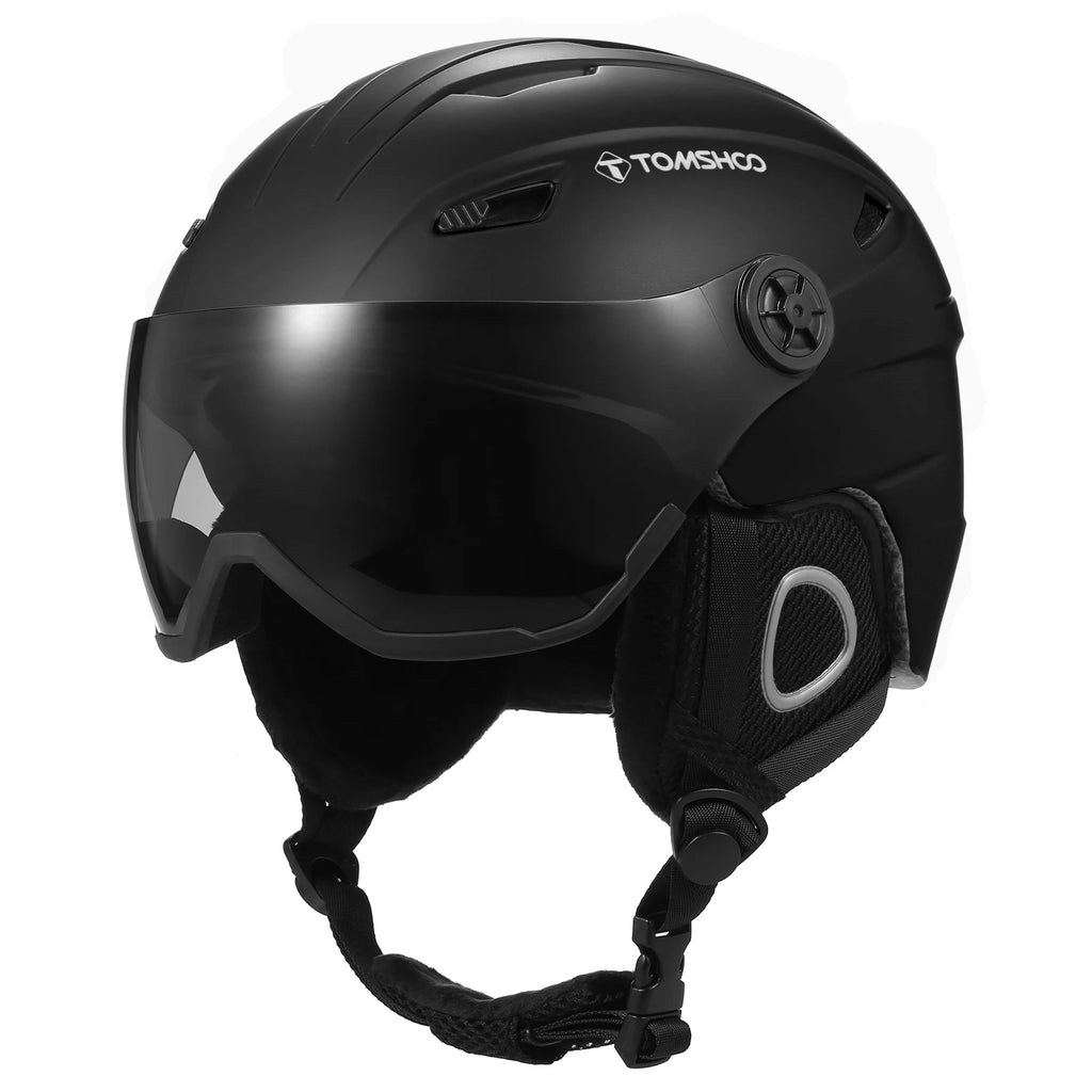 Ski Helmet with Removable Goggles Inner Lining and Ear Pads Lightweight Snowboard Helmet for Snowboarding and Biking