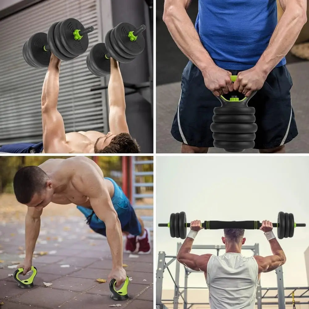 66 lb / 88 lb 4‑in‑1 Adjustable Kettlebell and Dumbbell Set, Converts to Kettlebells, Barbell, and Push‑Up Stands for Home and Gym Training