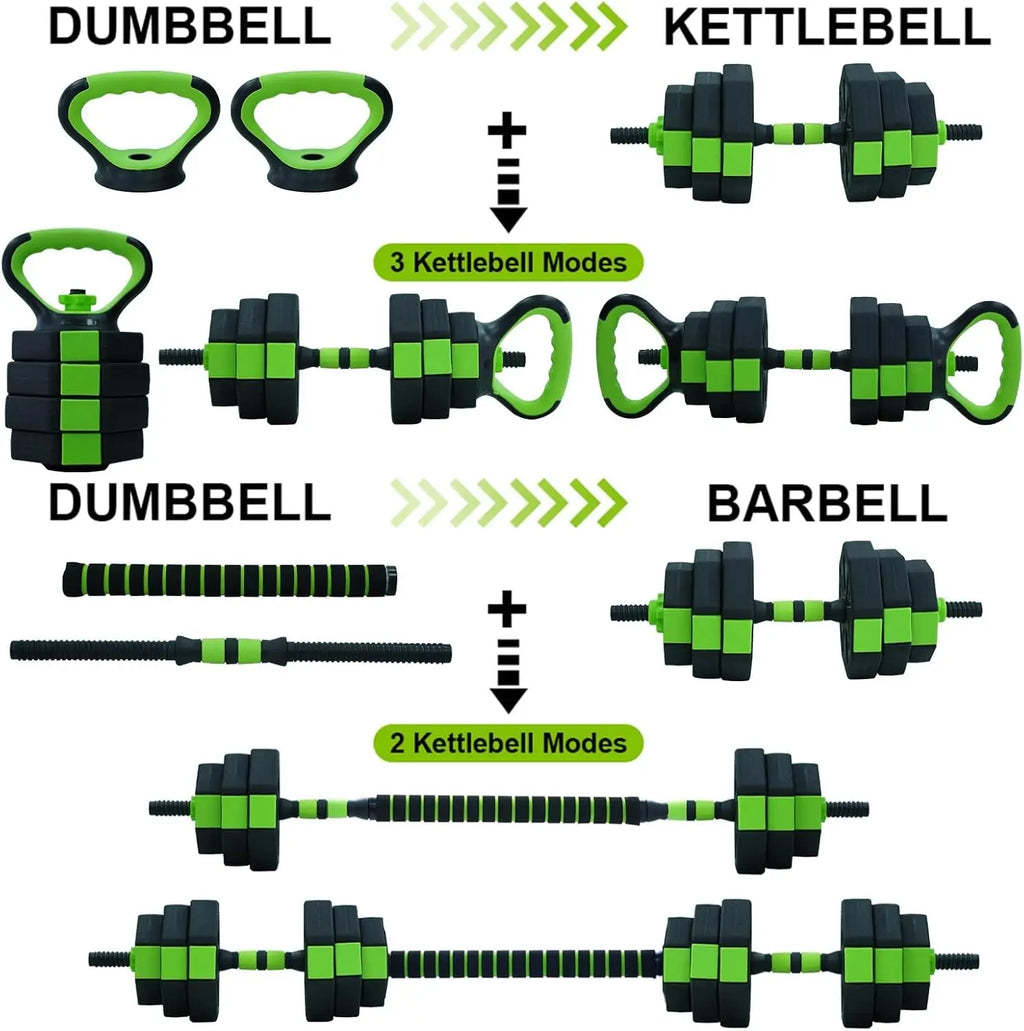 66 lb / 88 lb 4‑in‑1 Adjustable Kettlebell and Dumbbell Set, Converts to Kettlebells, Barbell, and Push‑Up Stands for Home and Gym Training