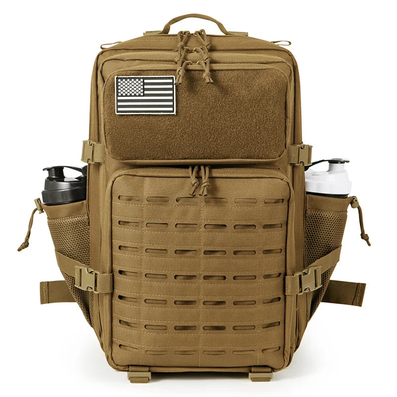 45L Tactical Backpack Survival Bag Hunting MOLLE Backpack Gym Men EDC Outdoor Hiking Rucksack with Bottle Holder