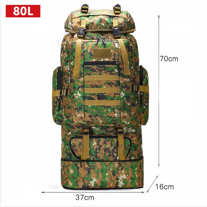 80L 100L Mountaineering Bag Climb Bag Tactical Backpack Large Outdoor Hiking Camping Travel Backpack