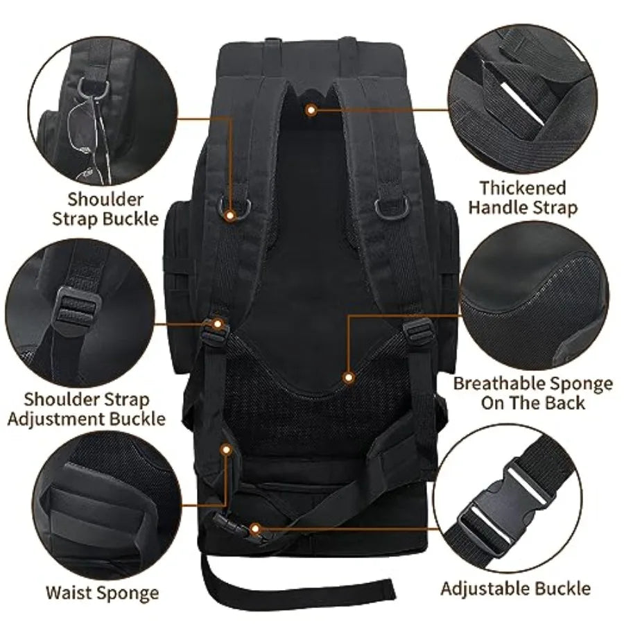 Hiking Backpack 100L Large Camping Backpack Expandable Waterproof MOLLE Rucksack Outdoor Sport Travel Daypack Military Tactical Backpack