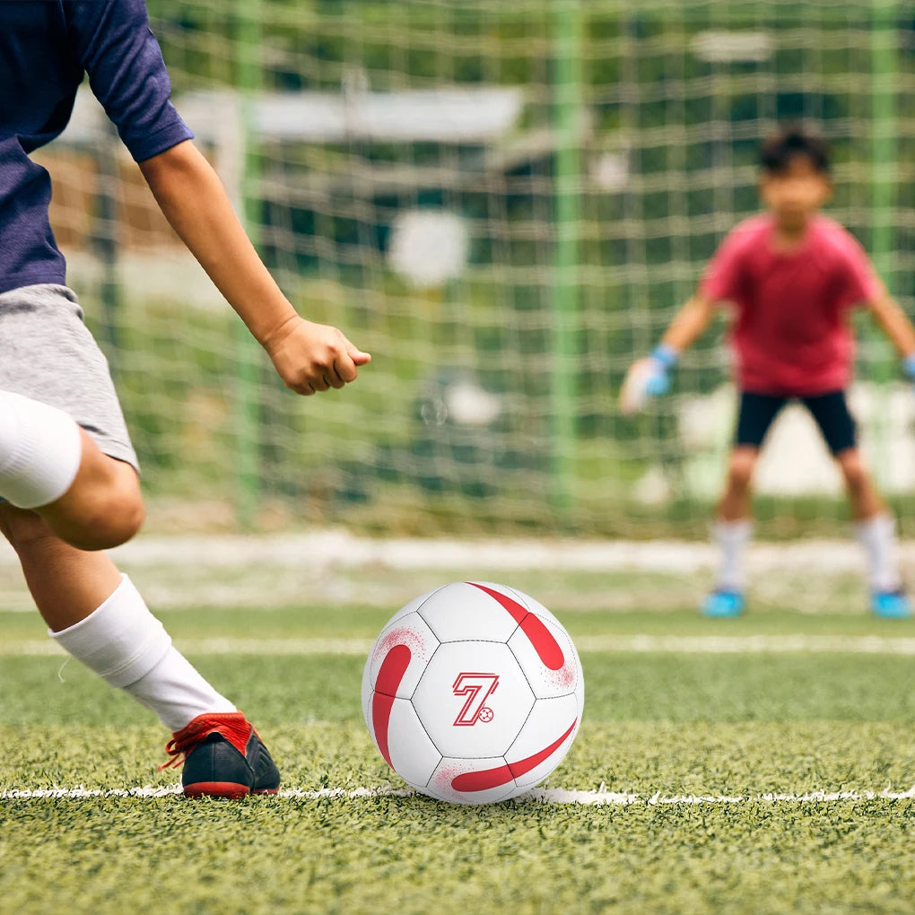 Standard Size 5 Soccer Ball for Training and Match Play with Unique Machine Stitched Design