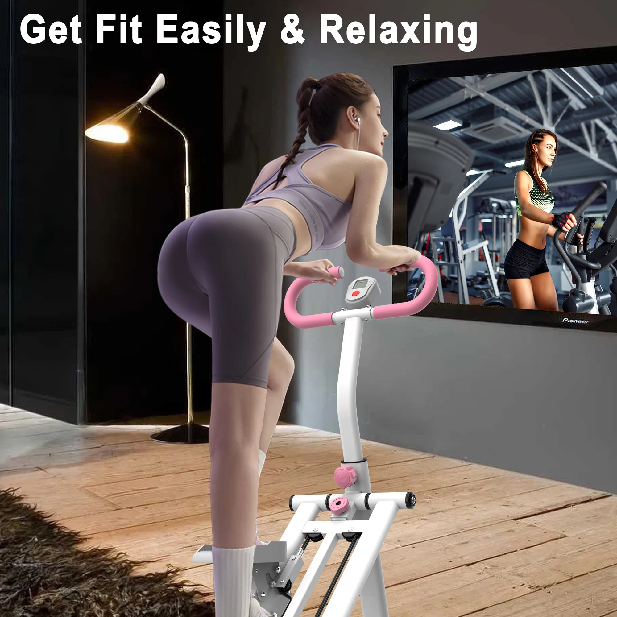 Stair Stepper with Resistance Full Body Vertical Climber for Home Workouts with Adjustable Handlebar and Compact Stable Frame