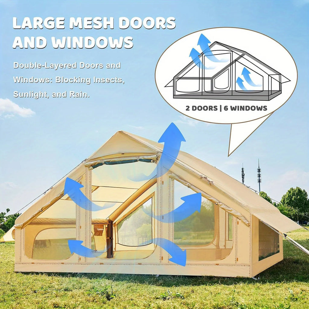 Inflatable Tent With Skylight and Chimney